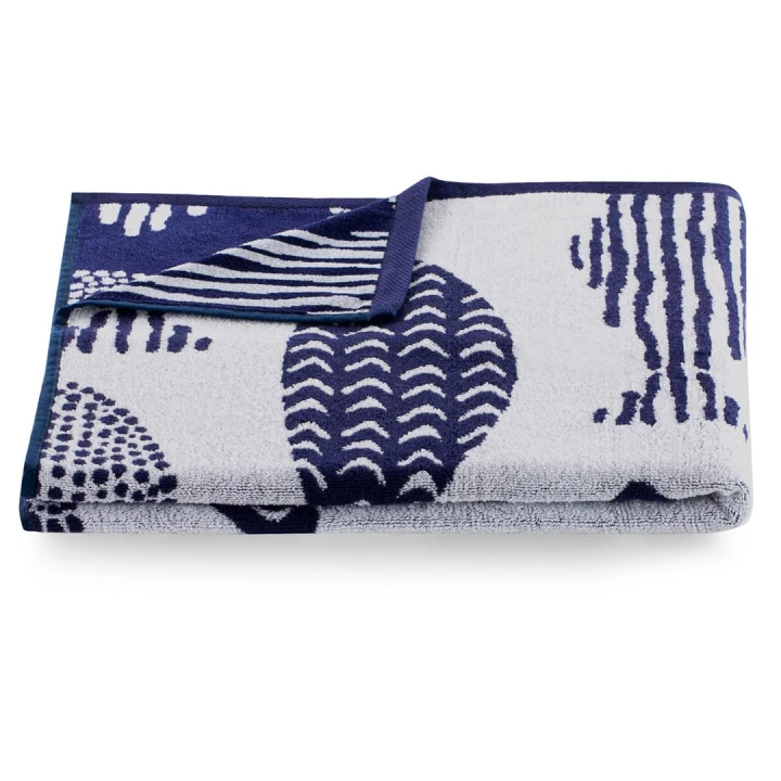 Ręcznik FISH kolor niebieski przód welur, tył frotte 90x180 decoking