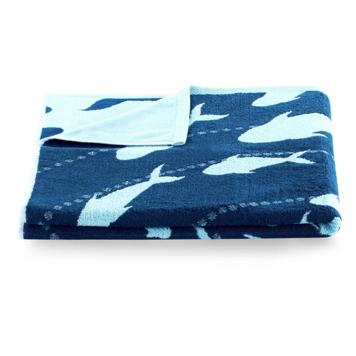 Ręcznik SHOAL kolor błękitny przód welur, tył frotte 90x180 decoking