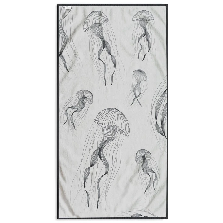 Ręcznik JELLYFISH kolor granatowy przód welur, tył frotte 90x180 decoking