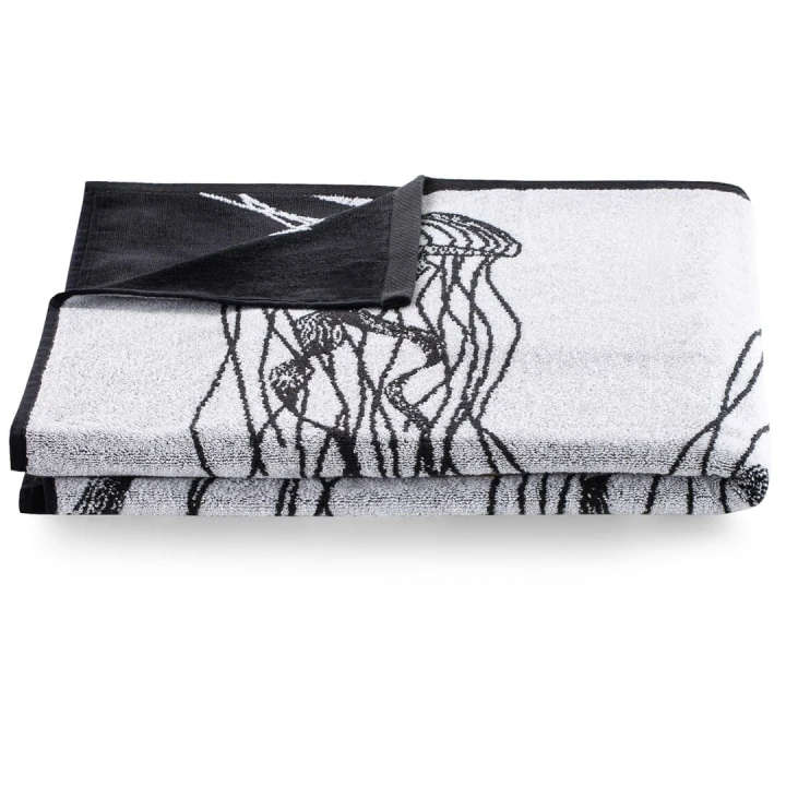 Ręcznik JELLYFISH kolor granatowy przód welur, tył frotte 90x180 decoking