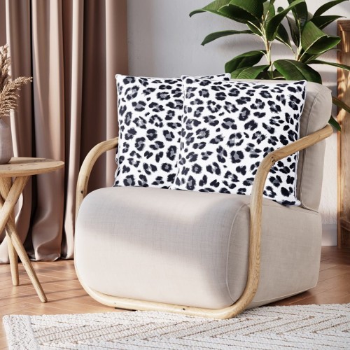 Poszewka dekoracyjna WILD kolor biały drukowany motyw zwierzęcy styl tropikalny velvet 45x45 ameliahome