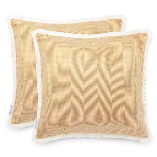 Poszewka dekoracyjna CLEAR kolor rudy drukowany motyw boho velvet 45x45 ameliahome