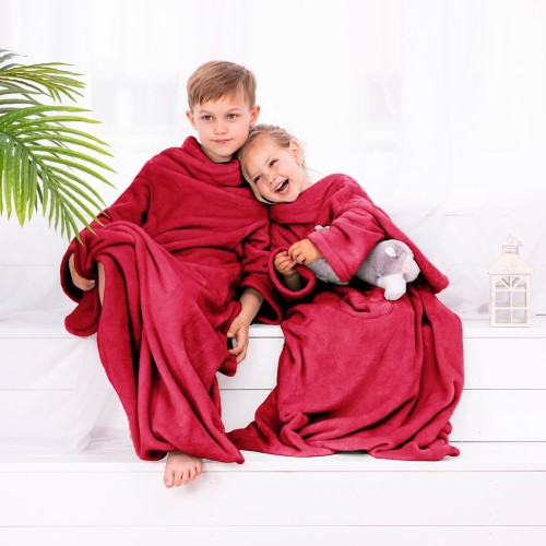 Koc Lazykids Czerwony Gładki Klasyczny 90x105 DecoKing