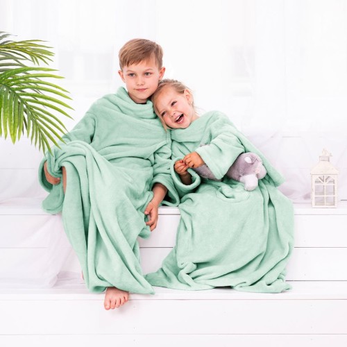 Koc Lazykids Miętowy Gładki Klasyczny 90x105 DecoKing