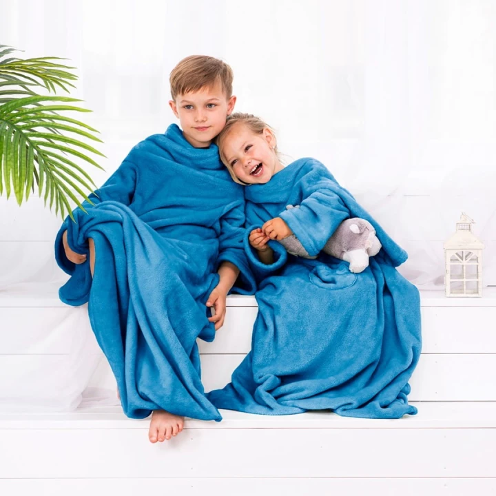 Koc Lazykids Indygo Gładki Klasyczny 90x105 DecoKing