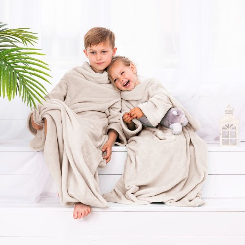 Koc Lazykids Kremowy Gładki Klasyczny 90x105 DecoKing