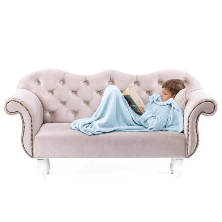 Koc Lazykids Błękitny Gładki Klasyczny 90x105 DecoKing