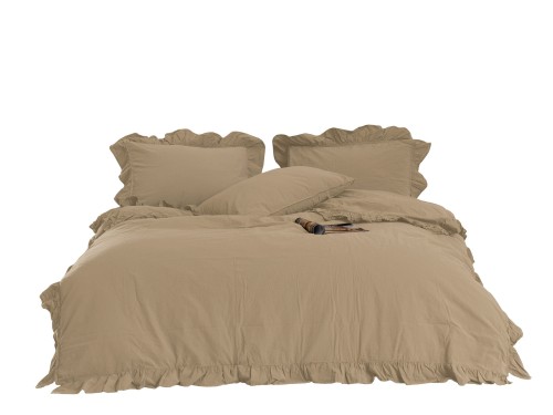 Pościel 220x200 bawełniana beżowa STONEWASHED w pudełku