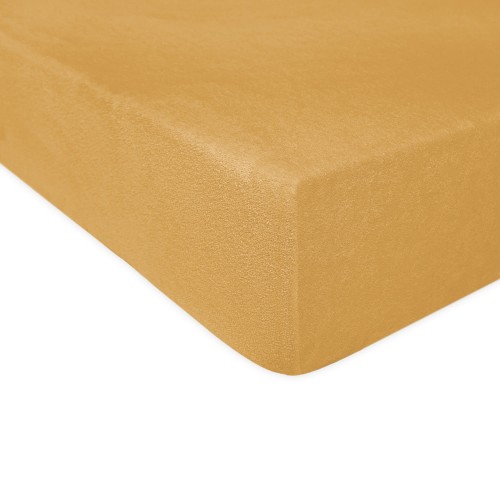 Prześcieradło frotte z gumką 220x200 musztardowe