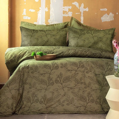Pościel satyna bawełniana GREEN 220x200 LUXURY