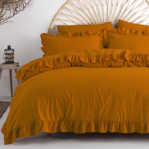 Pościel bawełniana SUDAN BROWN 220x200 STONEWASHED