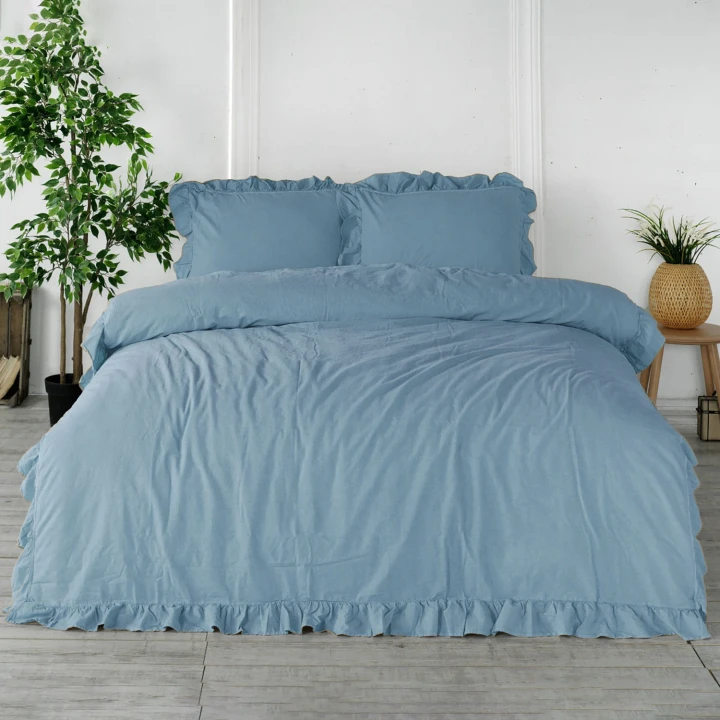 Pościel bawełniana BLUE 220X200 STONEWASHED