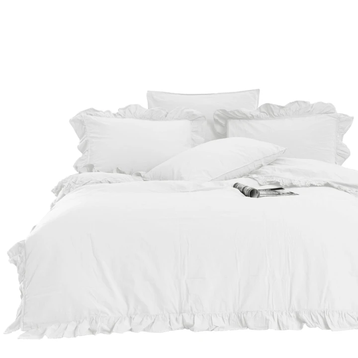 Pościel bawełniana OPTIC WHITE 220X200 STONEWASHED