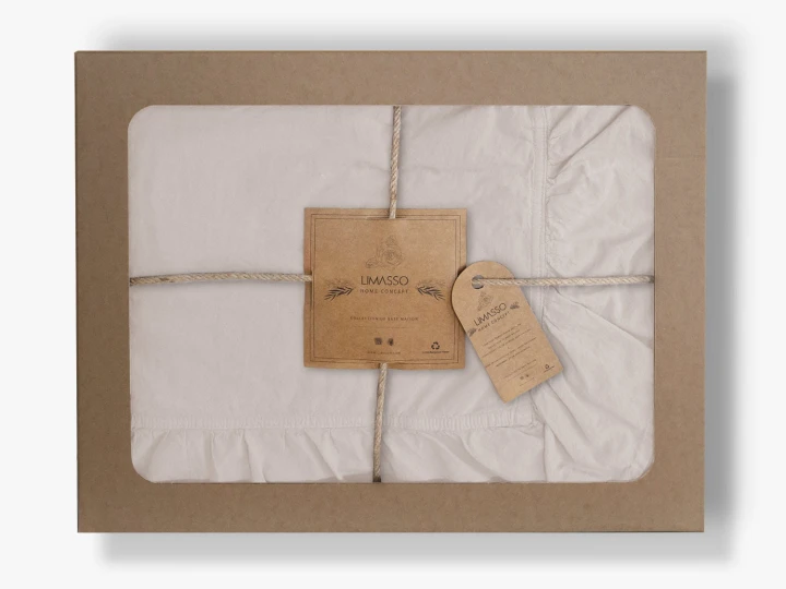 Pościel bawełniana NATURAL CREAM 220X200 STONEWASHED