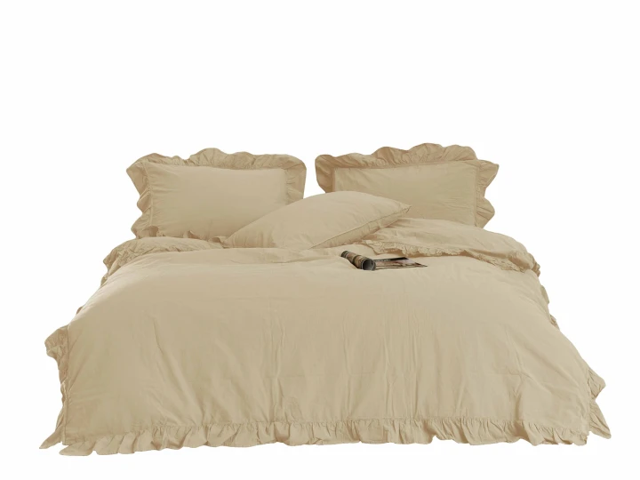 Pościel bawełniana AKDENIZ CREAM 220X200 STONEWASHED