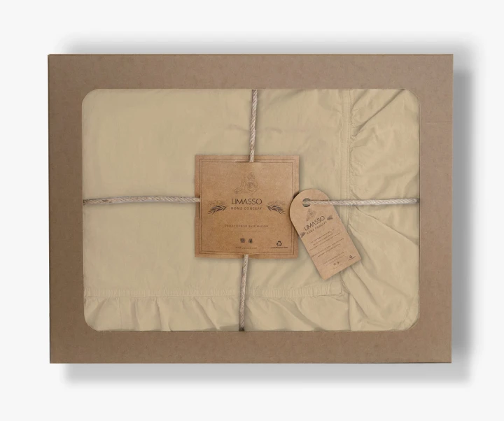 Pościel bawełniana AKDENIZ CREAM 220X200 STONEWASHED