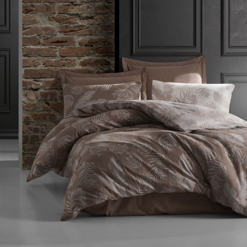 Pościel bawełniana BAHAMA  kolor brązowy 160x200  JACQUARD