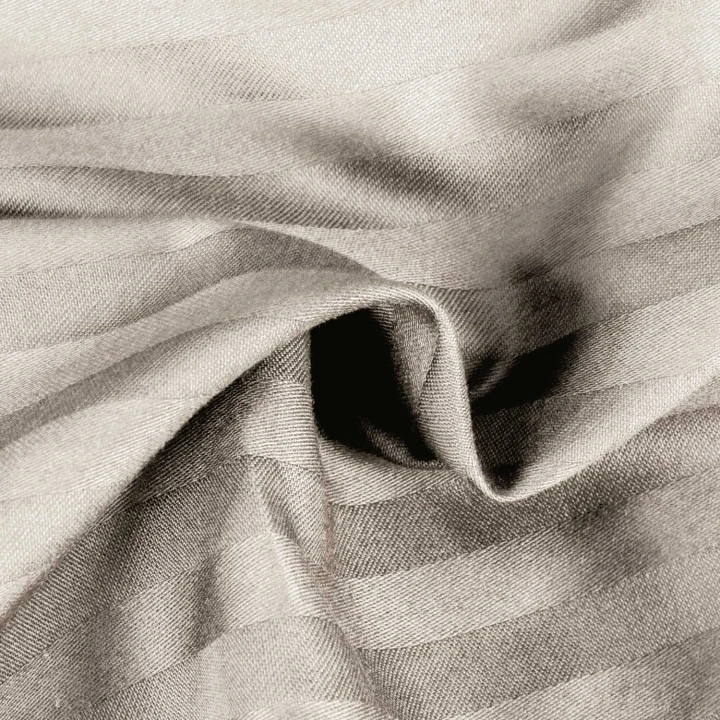 Pościel satyna bawełniana CIZGILI kremowa 180x200 EXCLUSIVE