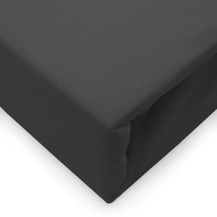 Prześcieradło jersey elastan z gumką czarne 140x200x30