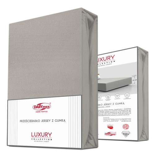 Prześcieradło jersey elastan z gumką szare 220x200x30
