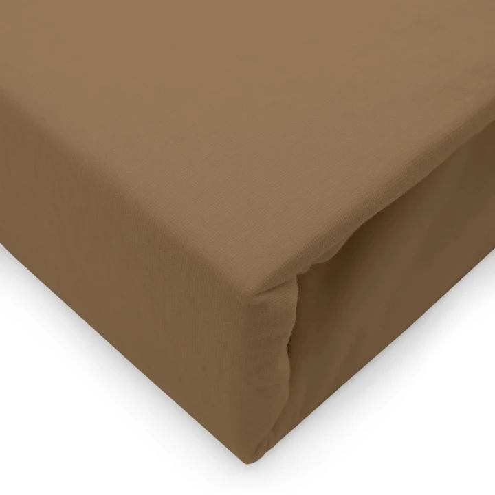 Prześcieradło jersey elastan z gumką brązowe 220x200x30