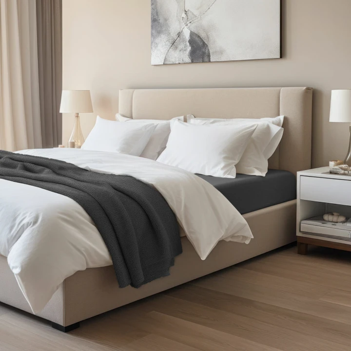 Prześcieradło jersey elastan z gumką czarne 220x200x30