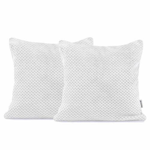 Poszewka dekoracyjna HENRY biały żakardowy wzór geometryczny 45x45 cm DecoKing