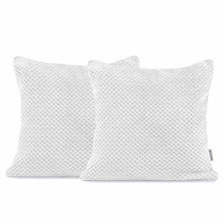 Poszewka dekoracyjna HENRY biały żakardowy wzór geometryczny 45x45 cm DecoKing