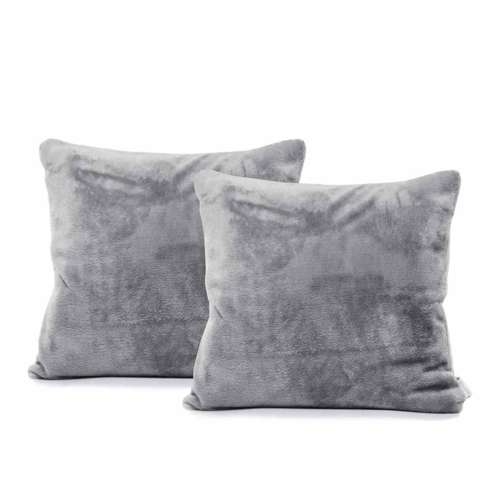 Poszewka dekoracyjna MIC 45x45 cm szara gładka klasyczna styl DecoKing