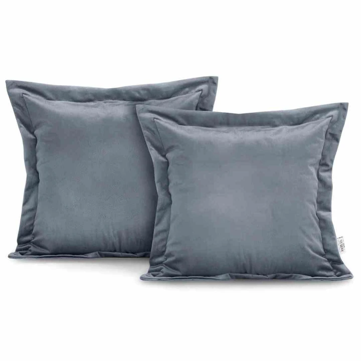 Poszewka dekoracyjna VELVET kolor szary styl glamour velvet 2szt. 45x45 ameliahome