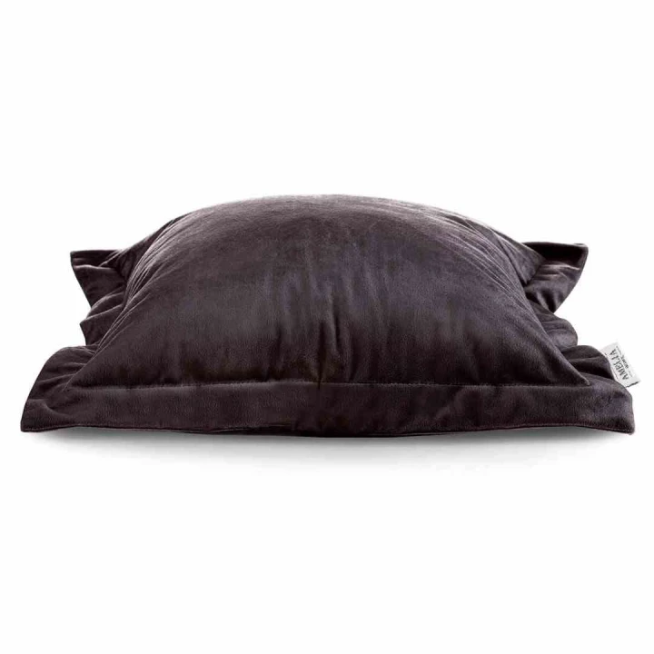 Poszewka dekoracyjna VELVET brązowa 45x45 cm - styl glamour, dwustronna, AmeliaHome