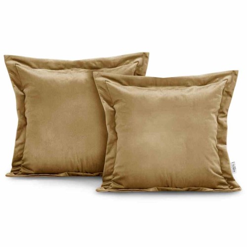 Poszewka dekoracyjna VELVET musztardowa 45x45 cm, styl glamour, dwustronna, AmeliaHome