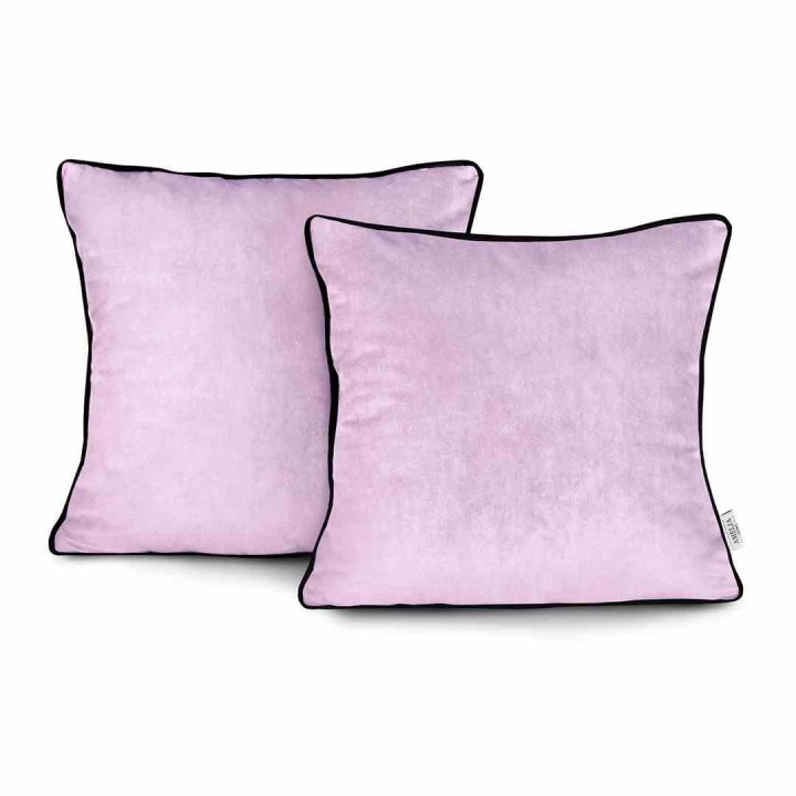 Poszewka dekoracyjna z welwetu w kolorze pudrowego różu 45x45 cm AmeliaHome