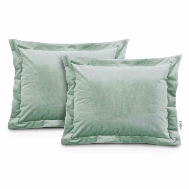 Poszewka dekoracyjna VELVET kolor miętowy styl glamour velvet 2szt. 50x70 ameliahome