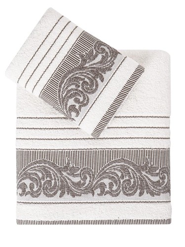 Ręcznik bawełniany frotte MERVAN kremowe 50x90+70x140 kpl.