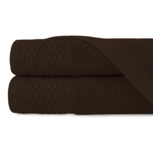 Komplet ręczników na prezent 100% Solano ciemny brąz 50x90+70x140