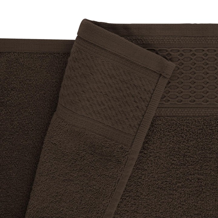 Komplet ręczników na prezent 100% Solano ciemny brąz 50x90+70x140
