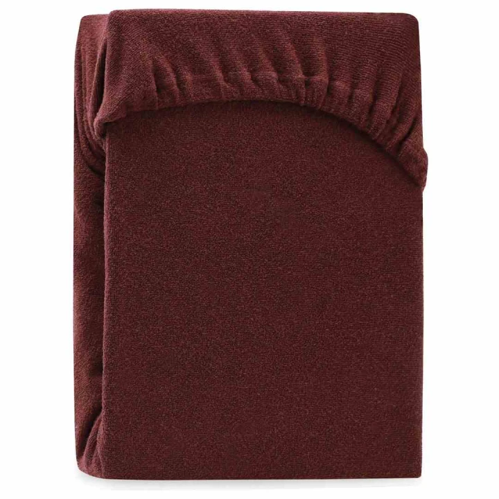 Prześcieradło z gumką RUBY w kolorze brązowym, 100-120x200 cm, materiał frotte, styl klasyczny, AmeliaHome