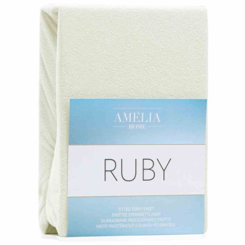 Prześcieradło Frotte RUBY w kolorze kremowym 100-120x200 cm z gumką - AmeliaHome