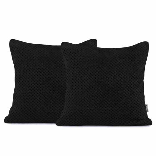 Poszewka dekoracyjna HENRY czarna z tłoczonym motywem geometrycznym 45x45 cm marki DecoKing