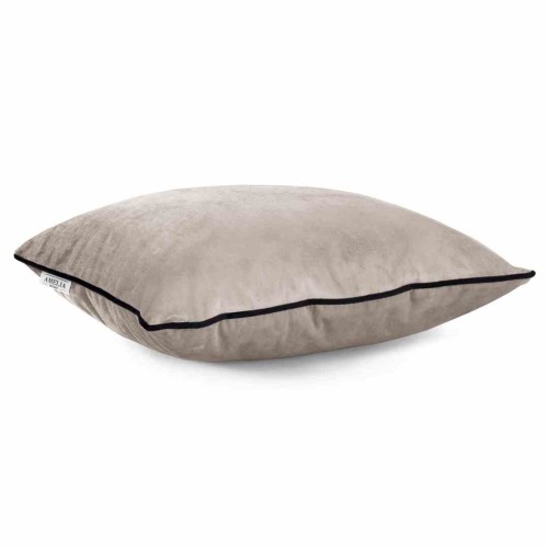 Poszewka dekoracyjna VELVET beżowa z lamówką 45x45 cm - styl glamour, 2 szt. AmeliaHome