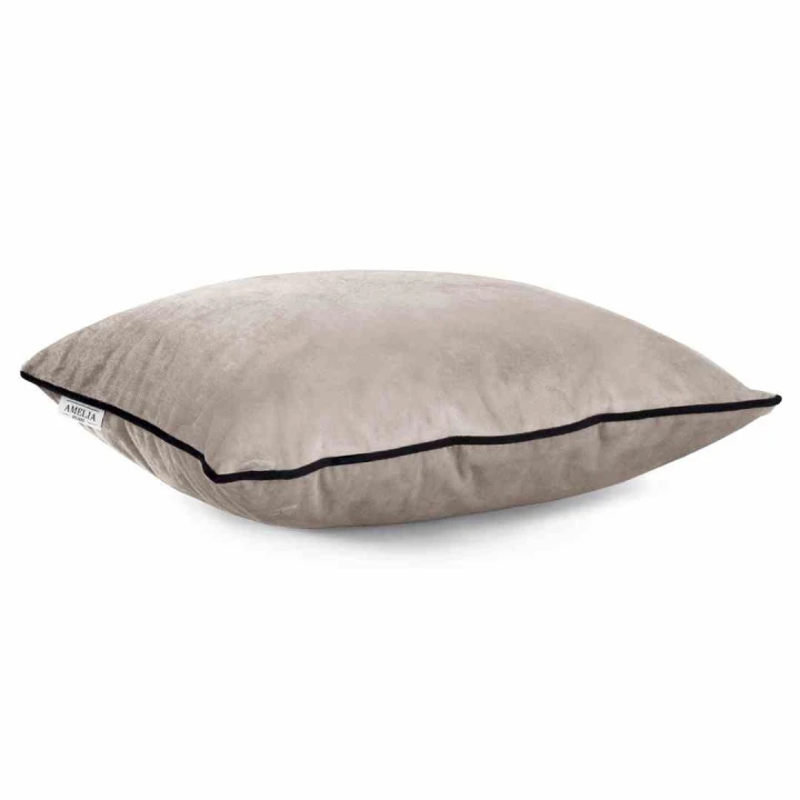 Poszewka dekoracyjna VELVET beżowa z lamówką 45x45 cm - styl glamour, 2 szt. AmeliaHome