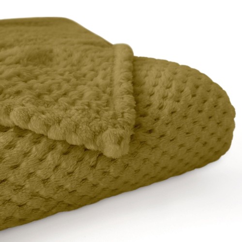 Koc Żakardowy AMORRO w Odcieniu Oliwki 200x220 cm – Elegancka i Wygodna Ochrona Przed Chłodem