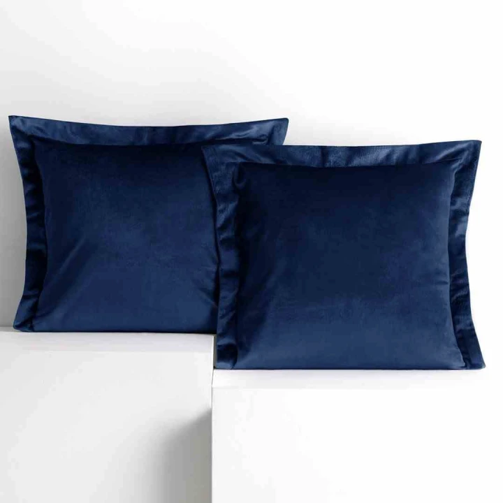 Poszewka dekoracyjna VELVET w kolorze indygo 45x45, zestaw 2 sztuki