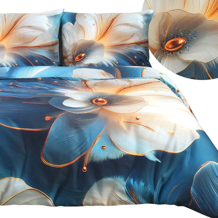 Pościel bawełniana satynowa 180x200 cm SATYNLOVE PREMIUM z zamkiem błyskawicznym