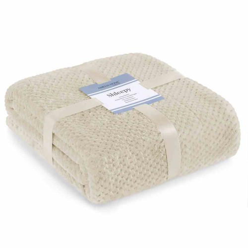 Koc Shleepy Beżowy Tłoczony żakardowo Nowoczesny 130x180 AmeliaHome