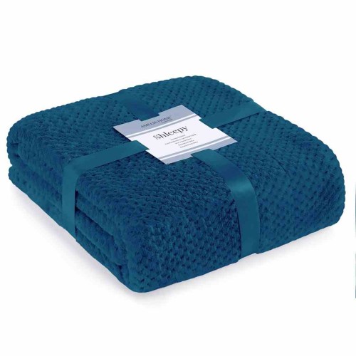 Koc Shleepy Indygo Tłoczony żakardowo Nowoczesny 130x180 AmeliaHome