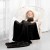 AmeliaHome - Koc czarny SHLEEPY - 70x150 cm.