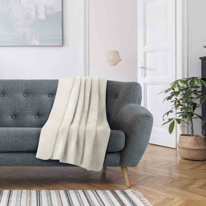 AmeliaHome koc bawełniany ecru rozmiar 150X200 cm.