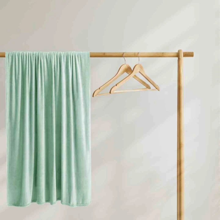 Koc MIC kolor miętowy gładki styl klasyczny materiał mikrofibra 160x210